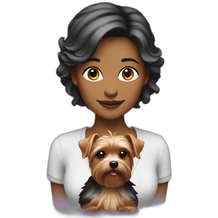 Lady-with-yorkie-on-hand emoji