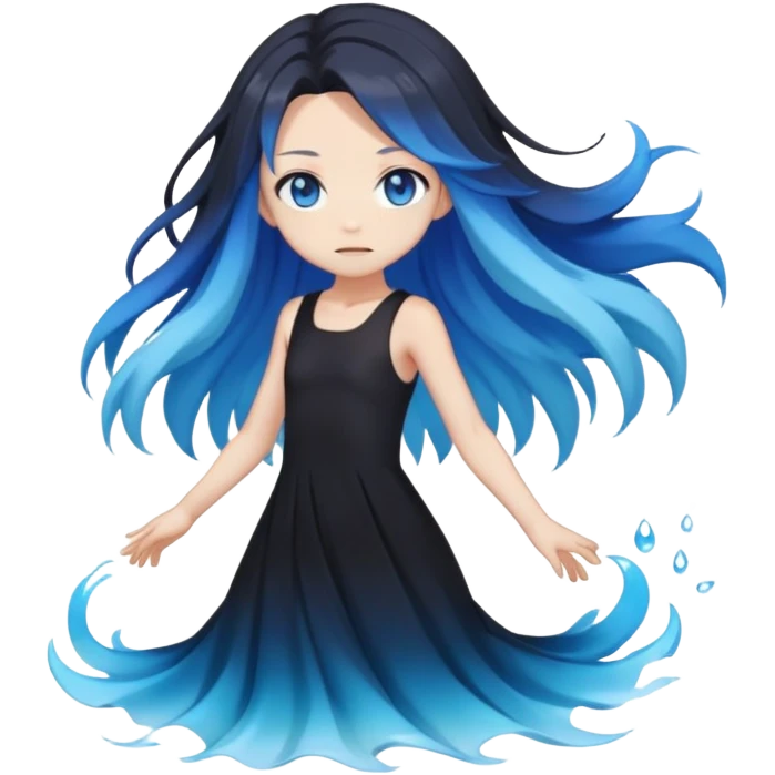 Kawaii Edgy Dark Pretty Beautiful Aesthetic Water-Gradient Fakémon-Digimon-creature emoji