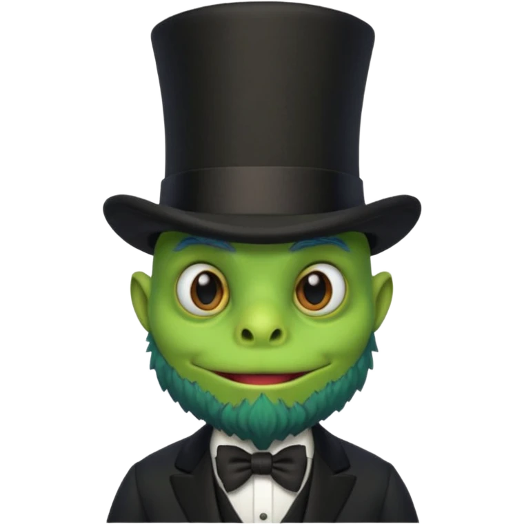 A murloc from World of Warcraft dressed as Abraham Lincoln emoji