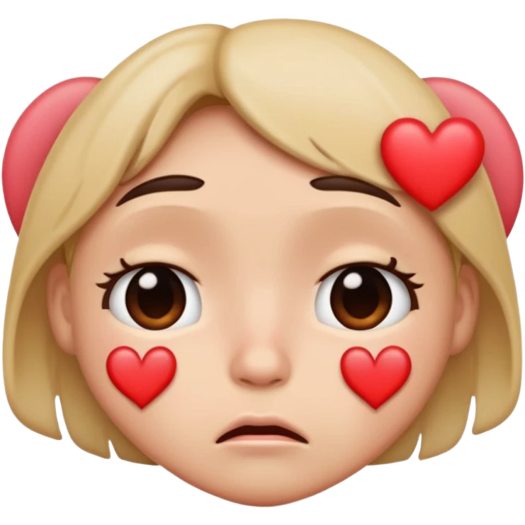 give me a pouting face (🥺)with heart eyes and crying hearts  emoji