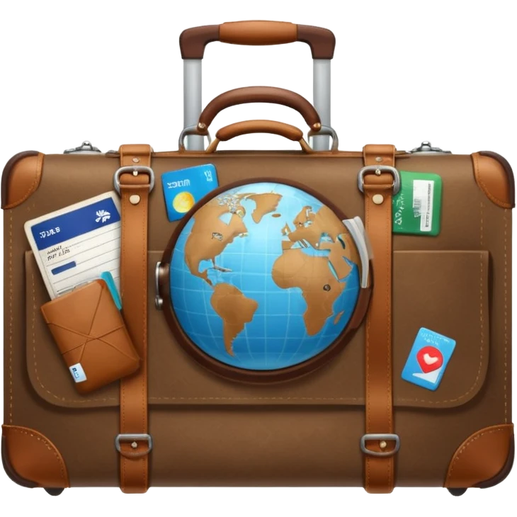 TRAVEL , travel bag , pass board, plane, glob emoji
