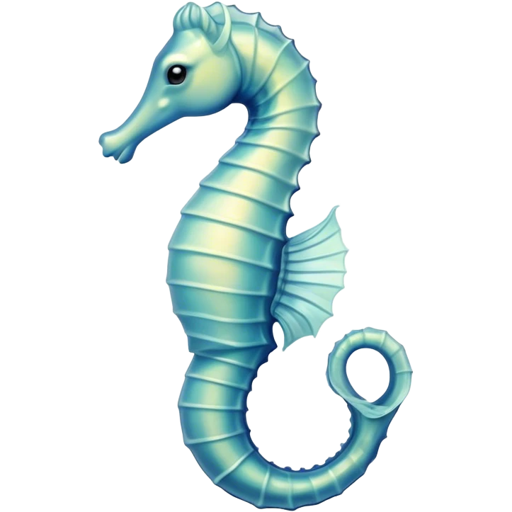 Beautiful and Majestic Sea Horse Portrait Emoji, Head and body rendered in serene repose with a gentle, content smile, showcasing a slender, elegantly curved seahorse with a softly coiled tail and eyes gently closed in peaceful slumber, Simplified yet exquisitely endearing features, highly detailed, glowing with a soft, drowsy aquatic light, high shine, relaxed and utterly enchanting, stylized with an air of majestic marine beauty, soft glowing outline, capturing the essence of a beautiful and majestic seahorse that embodies the enchanting spirit of the ocean! emoji
