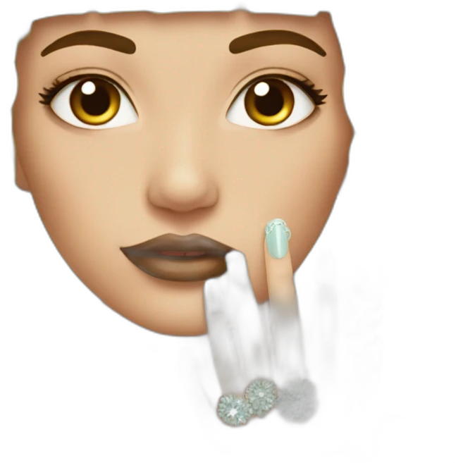 Mujer manicura con drill emoji