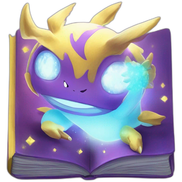 Pokemon enchanted book from the future, glow, shiney, there are pokemon emoji