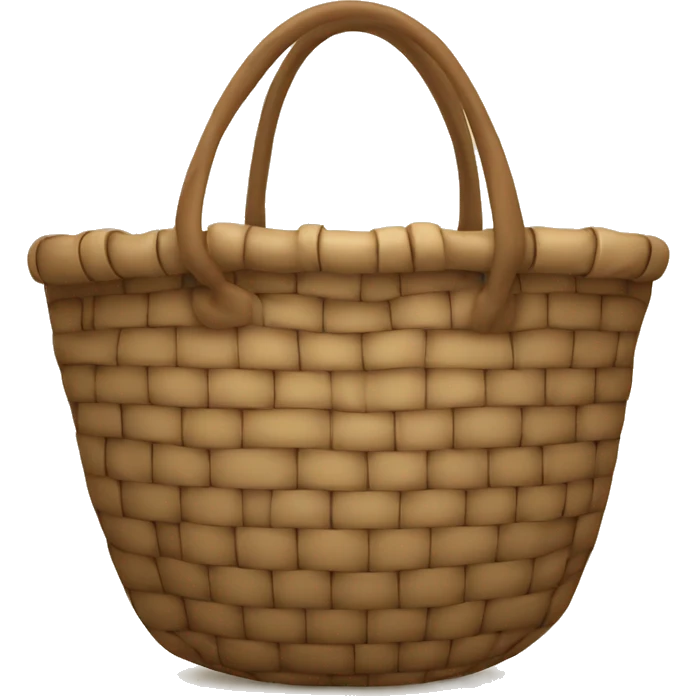 Woven brown beach bag emoji