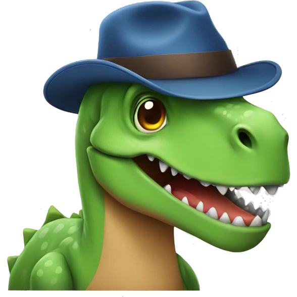 a dinosaur with a hat emoji