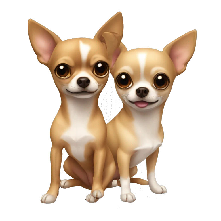 Two chihuahuas, one beige, the other brown emoji