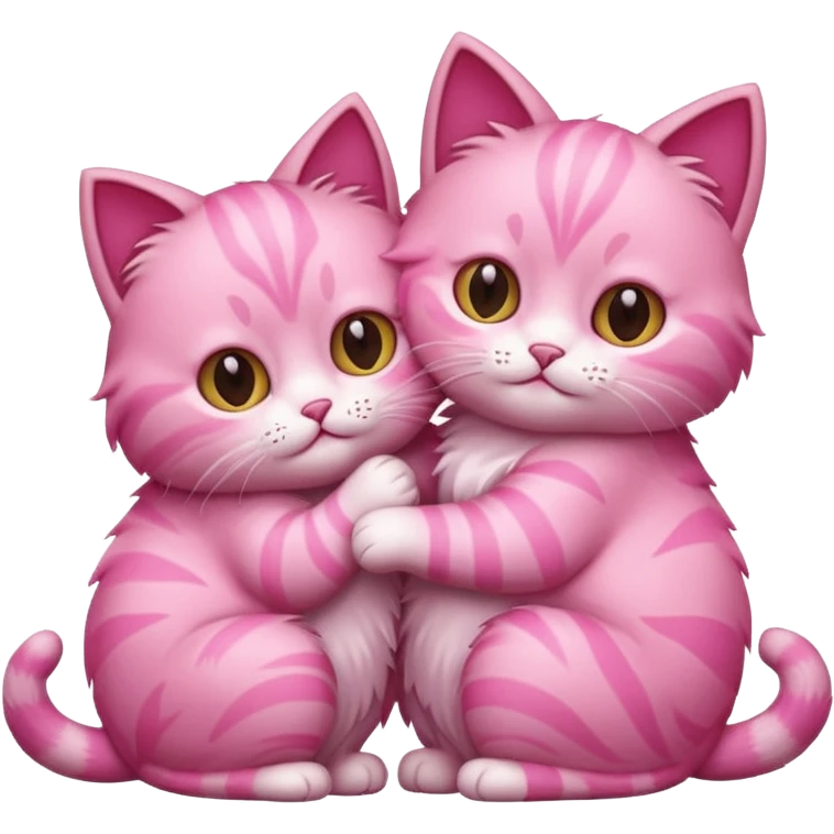 two pink cats grooming each other emoji