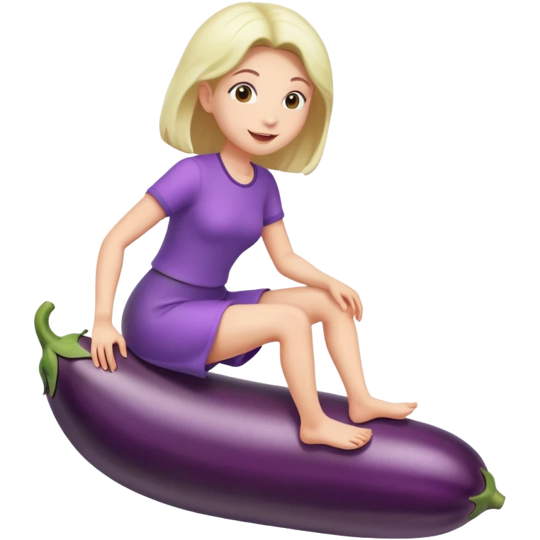 girl riding eggplant  emoji