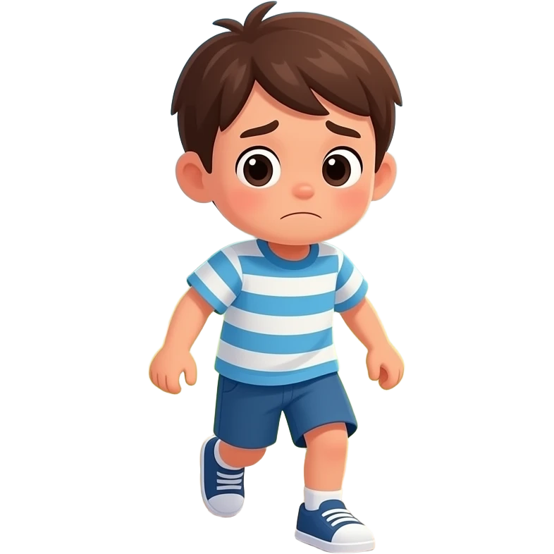 one sad kid playing hopscotch in the park emoji