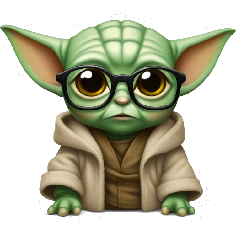Baby Yoda wearing glasses emoji