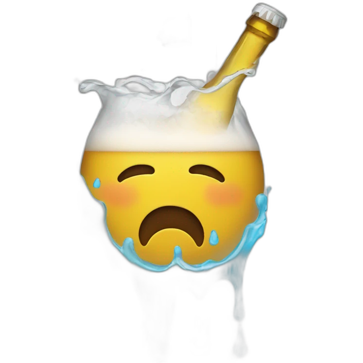 smiley under the shower drinking beer emoji