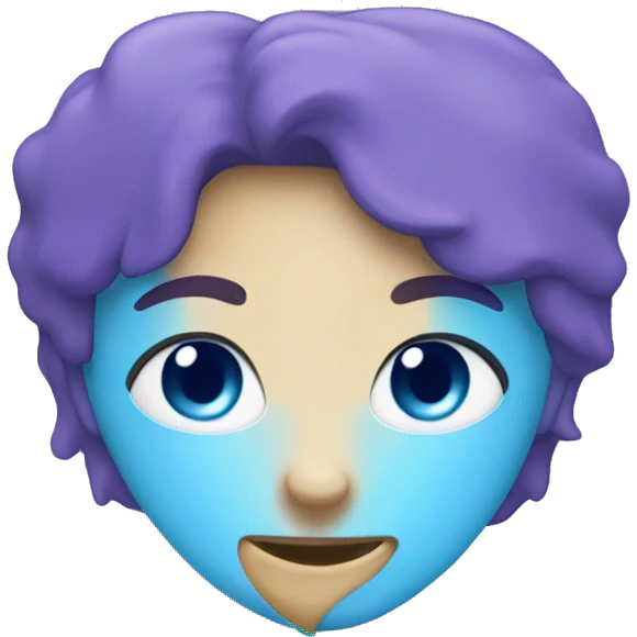 Purple light blue and blue mixed heart  emoji