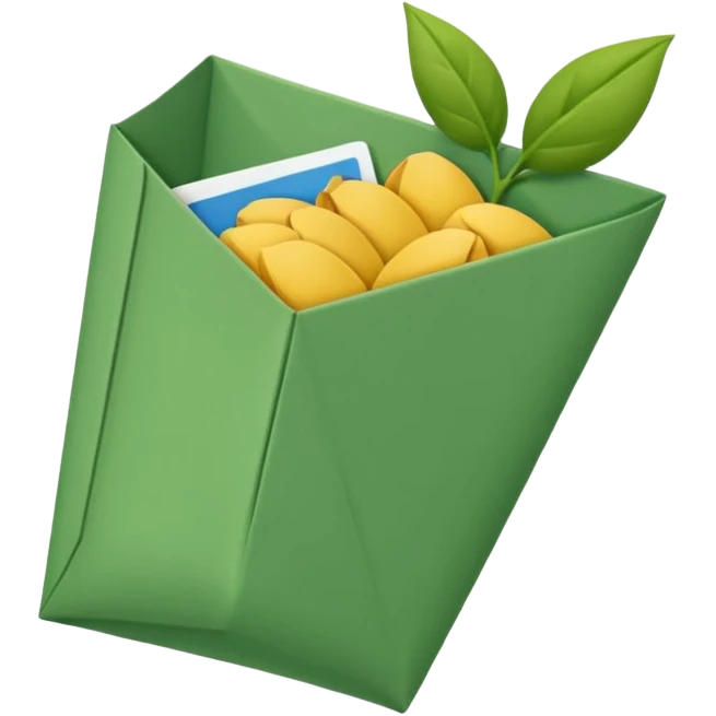 green seed packet pocket emoji