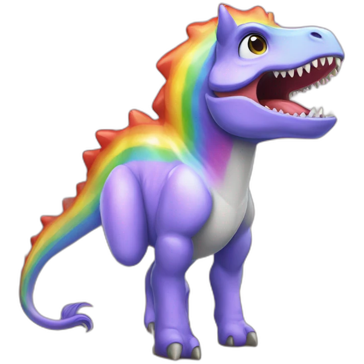 tyrannosaurus-unicorn-rainbow-cute emoji