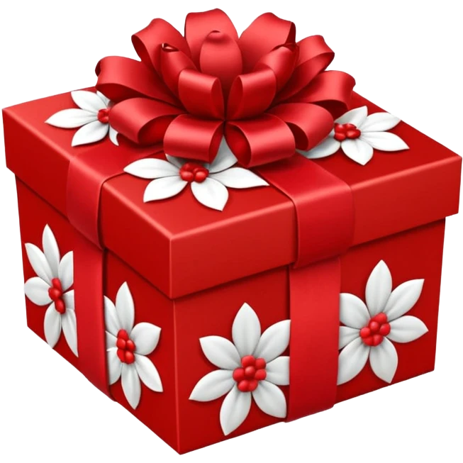 Decorative flower Gift Box red emoji