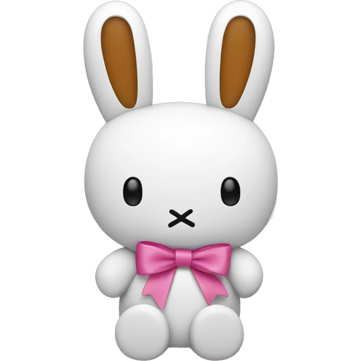 miffy with pink ribbons on ears emoji