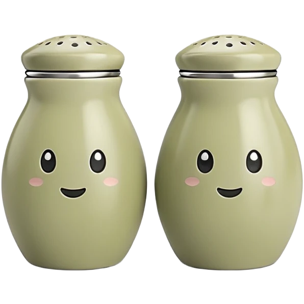 Pale olive Salt and pepper shakers emoji
