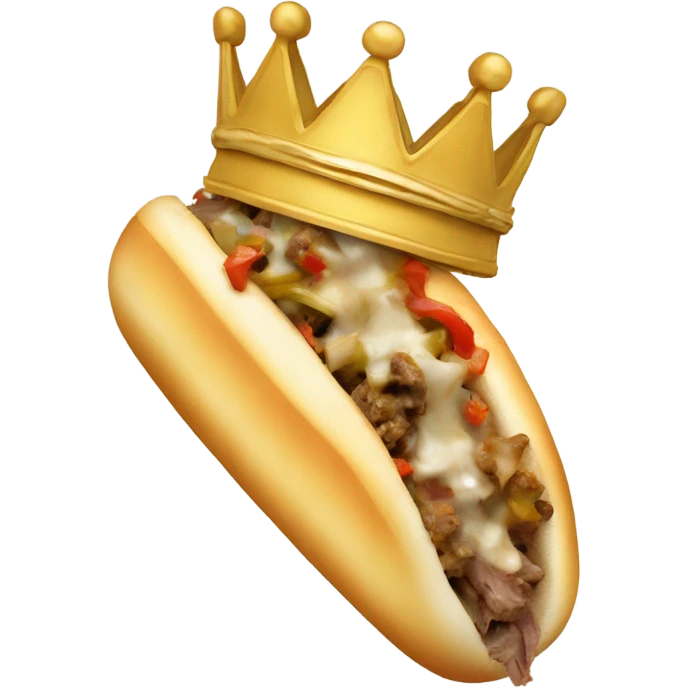 Cheesesteak with a crown on emoji
