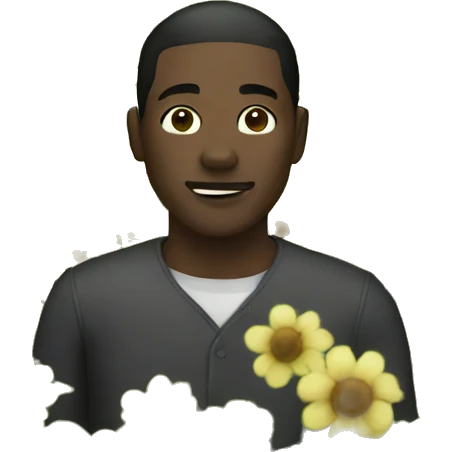 Black person in a field  emoji