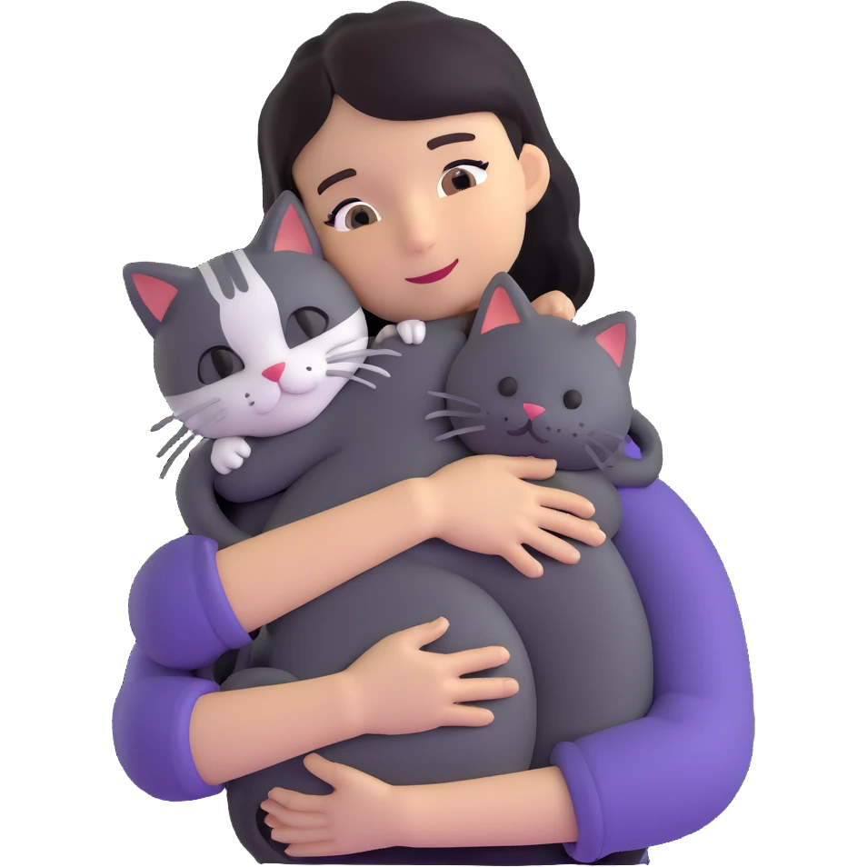 person hugging a cat emoji
