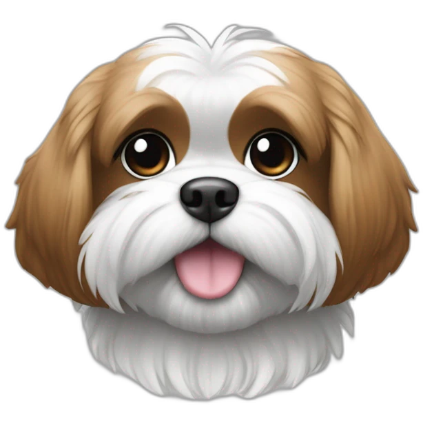 Shitzu de couleur roux gris noir et blanc emoji