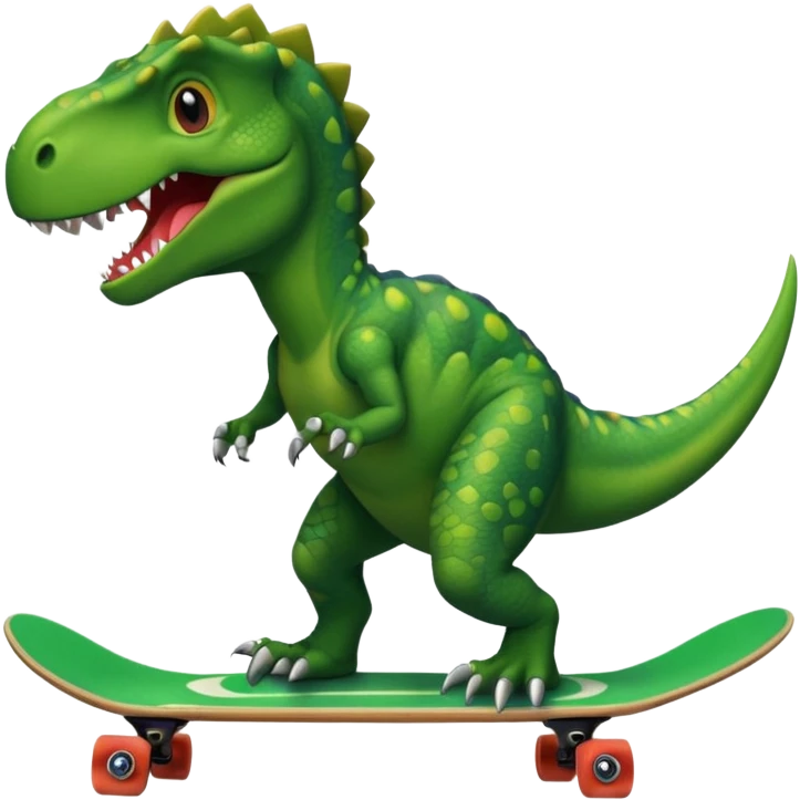 Dinosaur on a skateboard emoji