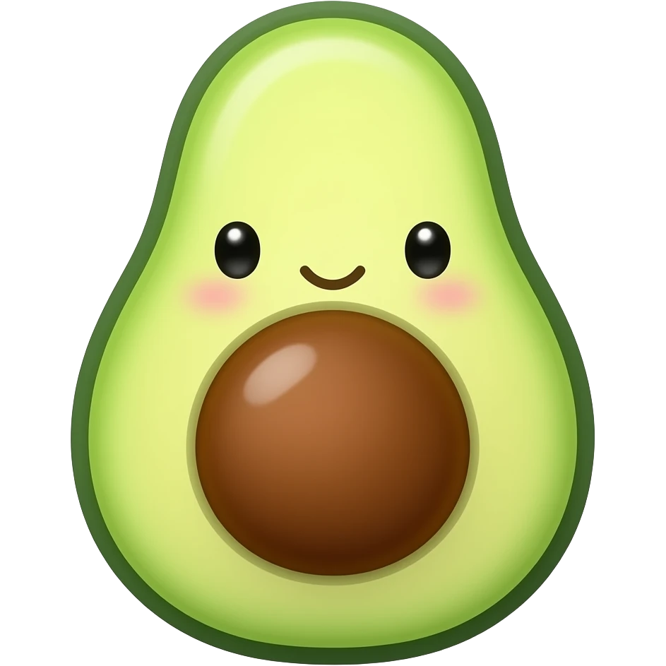 Kawaii avocada emoji