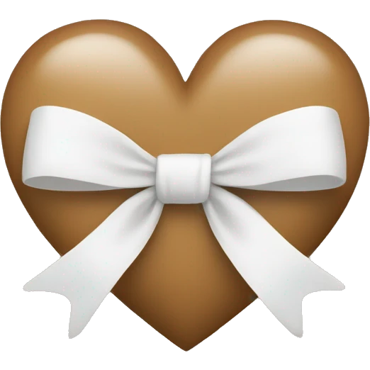 light-brown heart with white bow emoji
