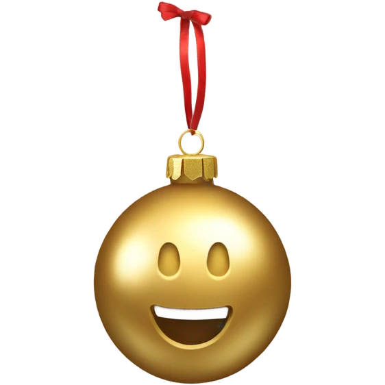 Realistic metallic Christmas gold ornament emoji