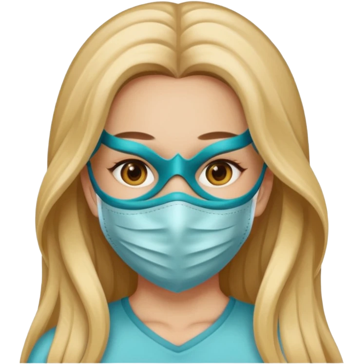 بنت تضع قناعا و شعرها طويل  emoji
