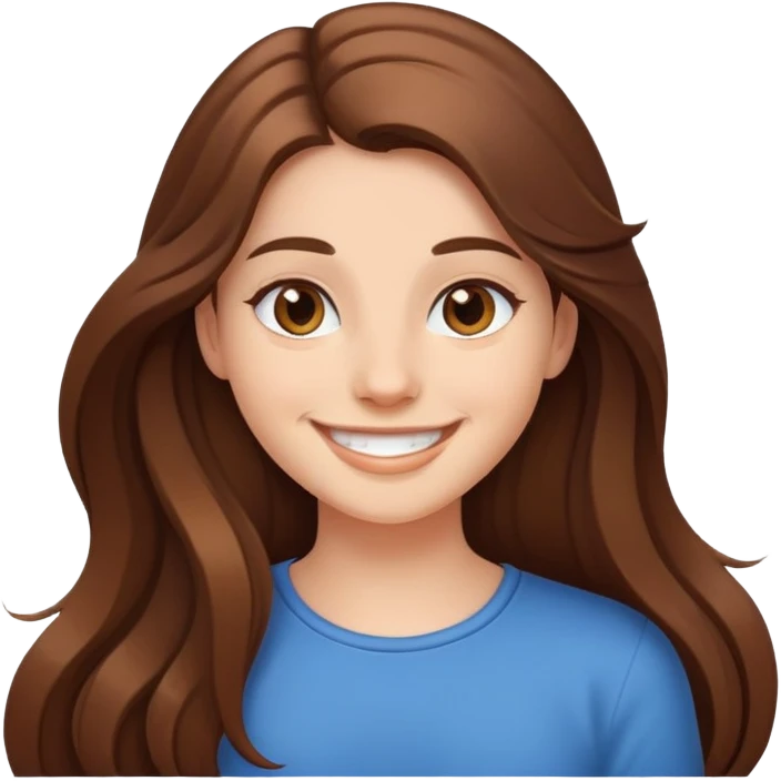 smiling girl with long hair emoji