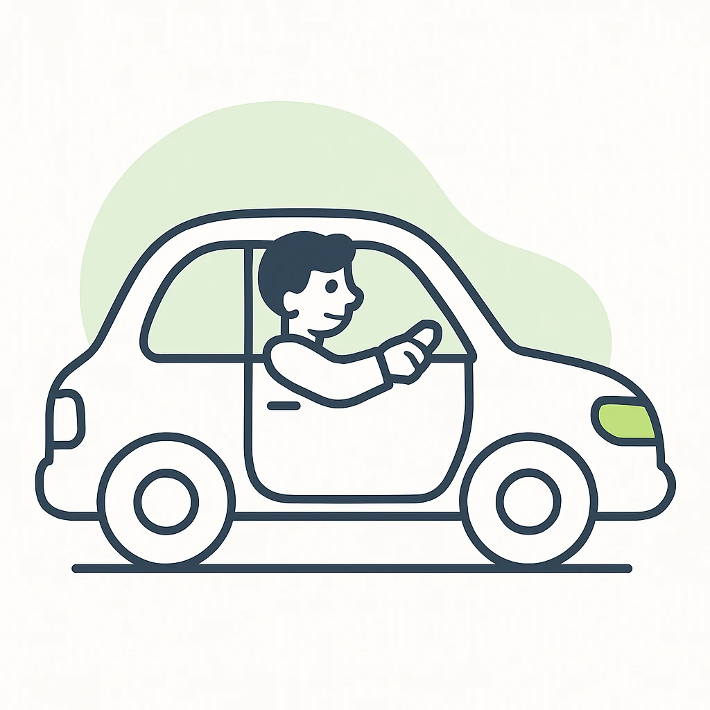 person driving a car emoji