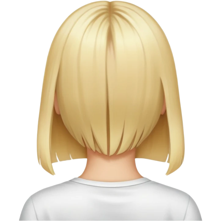 Blond girl back of head in white shirt emoji