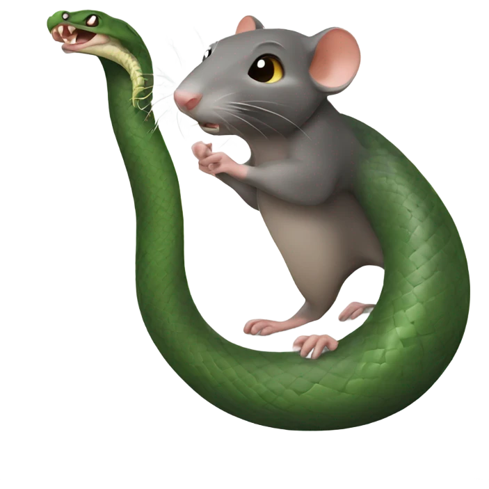 The rat has the head of a snake emoji