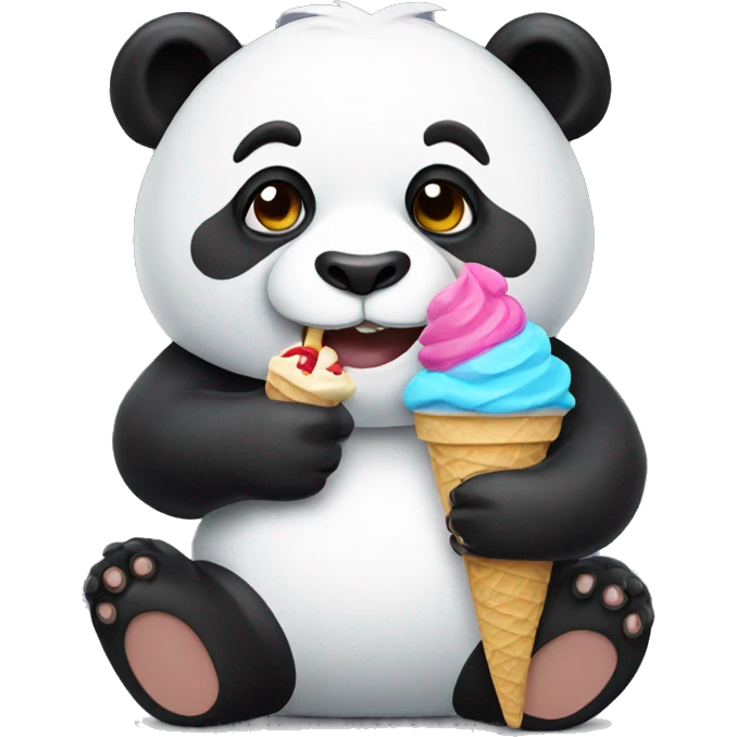 Panda eating ice cream emoji