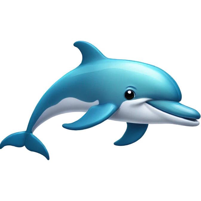 Dolphin with a toothbrush mustache emoji