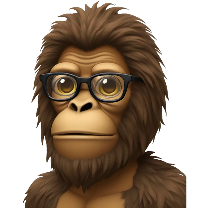 Sasquatch wearing professor glasses emoji