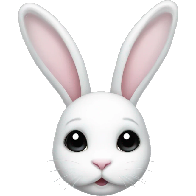 White bunny with black ears and black eyeliner emoji
