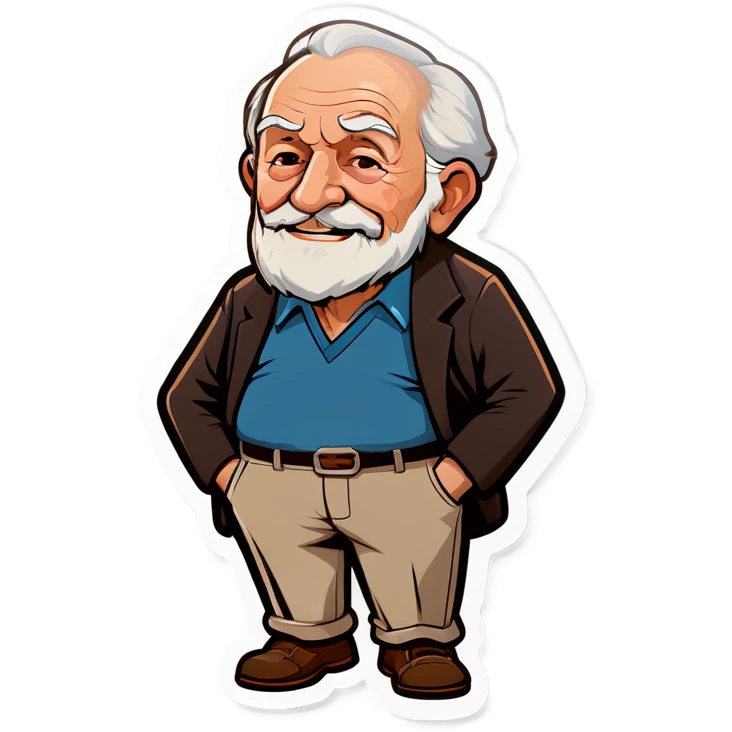 Old man in causal emoji