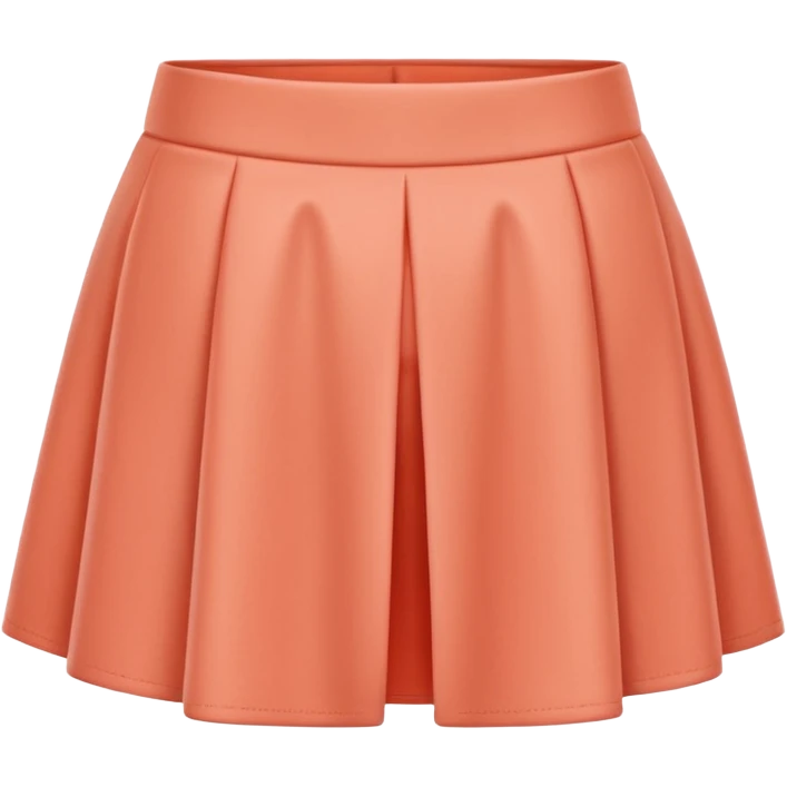 A 3D cartoon peach-coral skort (skirt-shorts combo) with gentle fabric folds and neat finish, isolated on plain background, Memoji-style. emoji