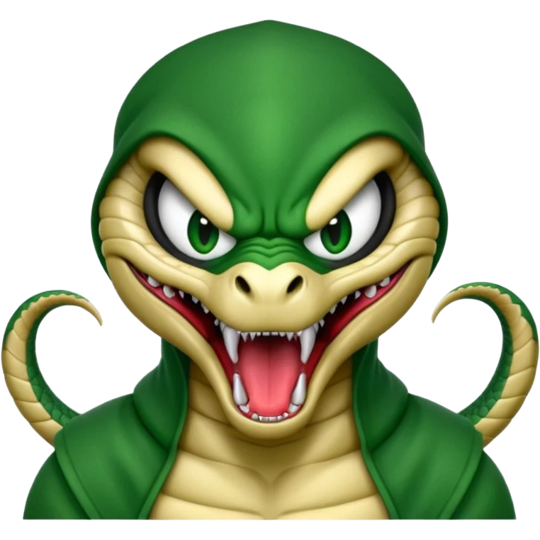 angry cobra with fangs, front face  emoji