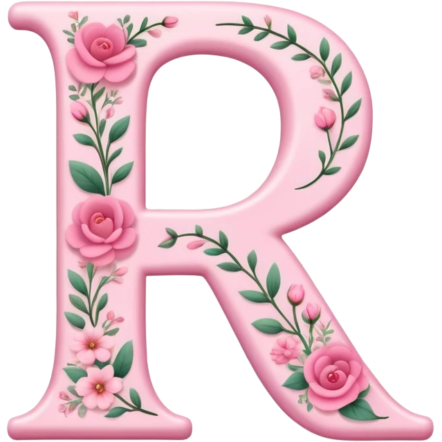 Pink romantic alphabet letter emoji