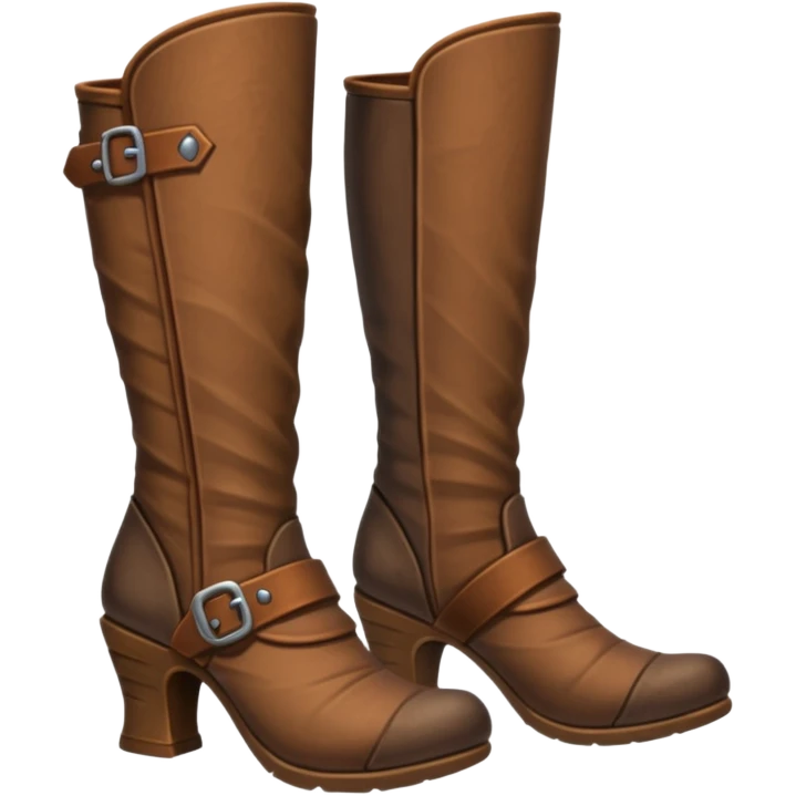 medievil boots, simpleand plain fantasy adveture boots, female, no laces, high heels emoji