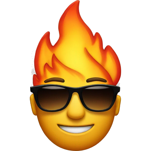 Fire emoji with sunglasses emoji