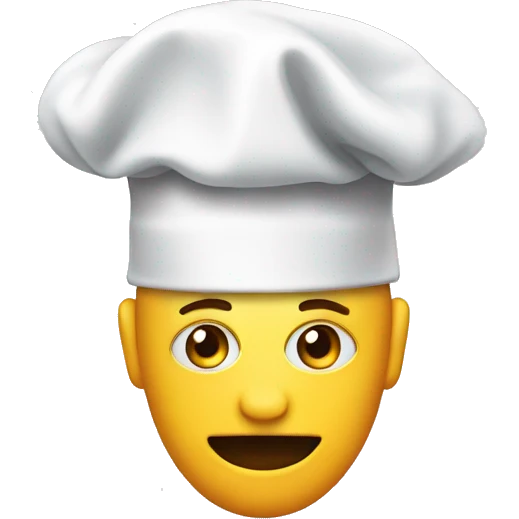poker face emoji with chef hat emoji