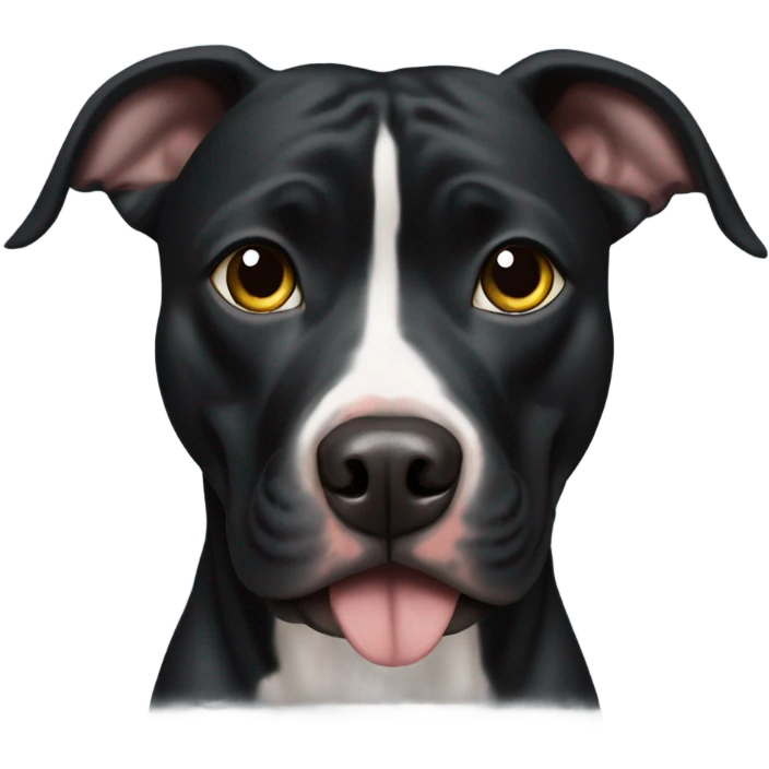 Black pit bull afraid of everything emoji