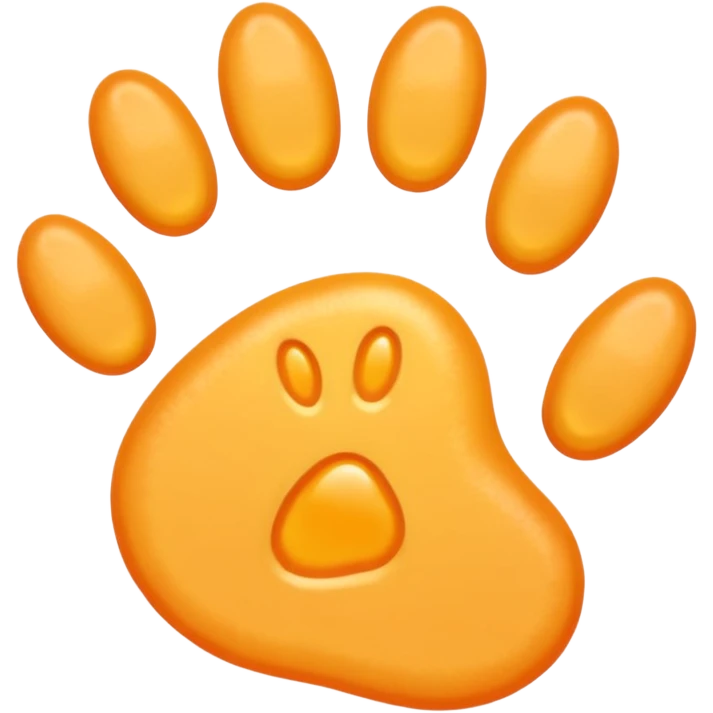 a very light pale pastel yellow-orange pawprint emoji