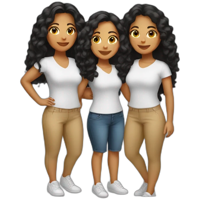 3 latin female friends emoji