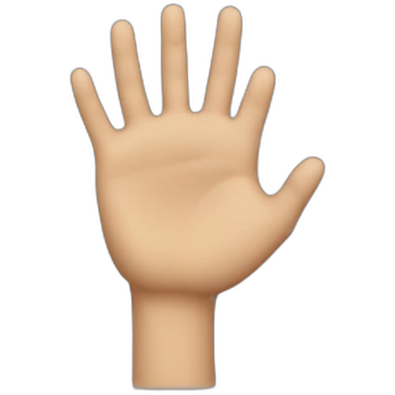 mano estendida alado emoji